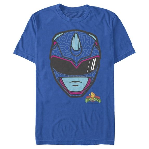 Men's Power Rangers Blue Ranger Helmet Graphic Tee Royal Blue Medium