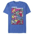 thumbnail image 1 of Men's Power Rangers Character Panels  Graphic Tee Royal Blue Heather Small, 1 of 5