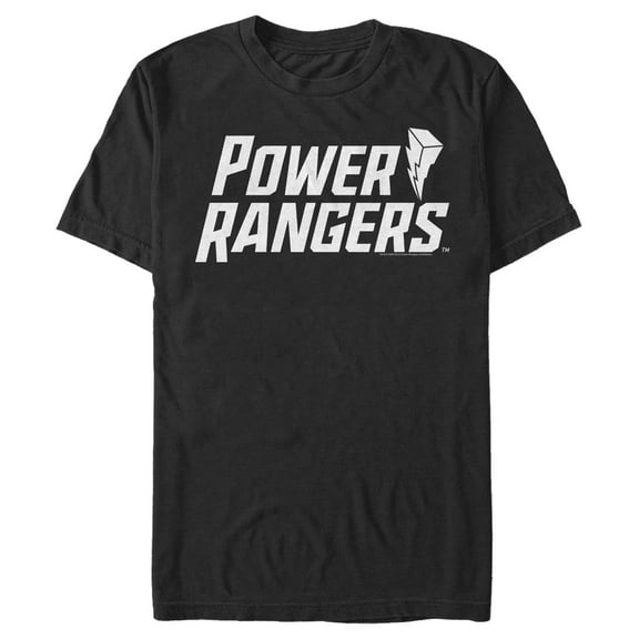 Men's Power Rangers Classic Lightning Bolt Logo  Graphic Tee Black Large