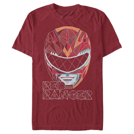 Men's Power Rangers Geometric Ranger Graphic Tee Cardinal X Large