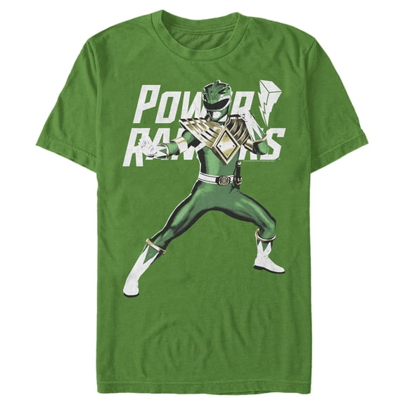 Men's Power Rangers Green Ranger Fighting Stance Graphic Tee Kelly Green Large
