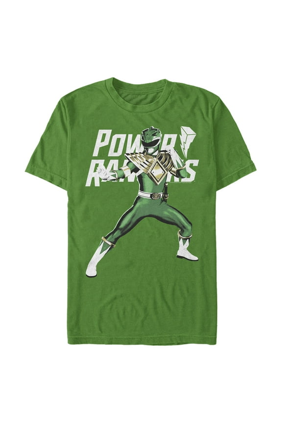 Men's Power Rangers Green Ranger Fighting Stance Graphic Tee Kelly Green Large