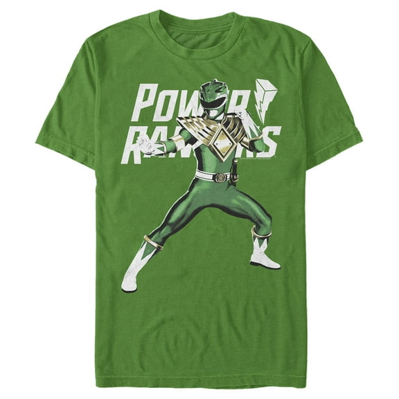 Men's Power Rangers Green Ranger Fighting Stance  Graphic Tee Kelly Green Small