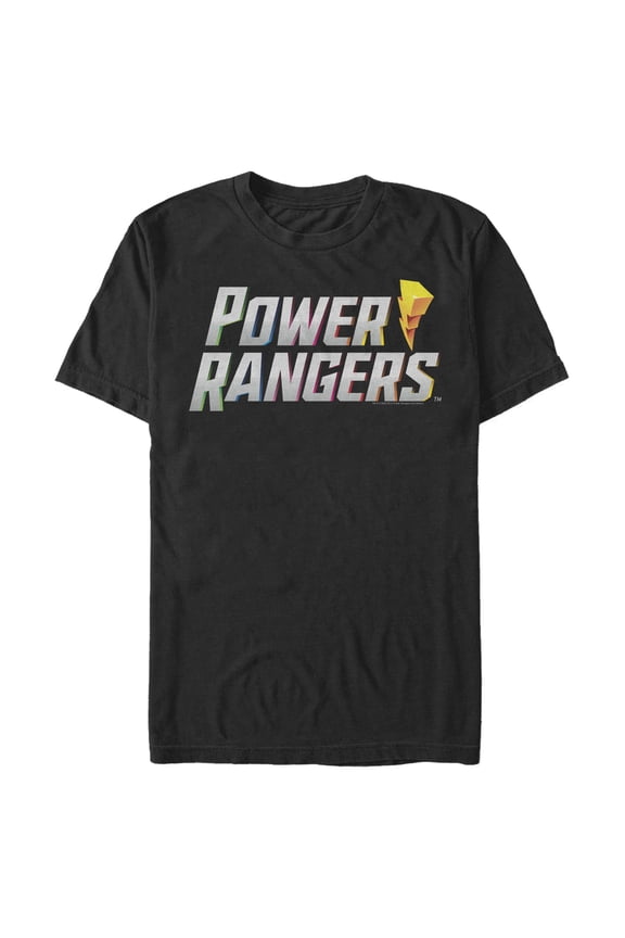 Men's Power Rangers Lightning Bolt Logo  Graphic Tee Black 3X Large