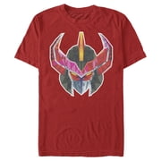 Mens Power Rangers Megazord Geometric Helmet Graphic Tee Red Large