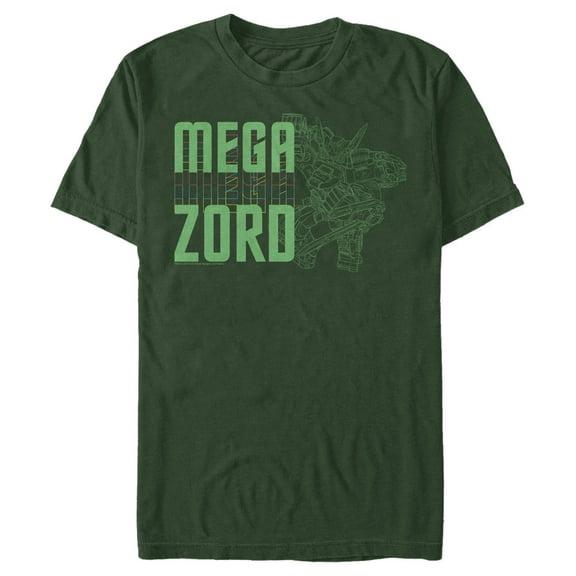 Men's Power Rangers Megazord Schematics  Graphic Tee Dark Green 2X Large