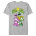 thumbnail image 1 of Men's Power Rangers Mighty Morphin Power Couple Graphic Tee Athletic Heather 3X Large, 1 of 5