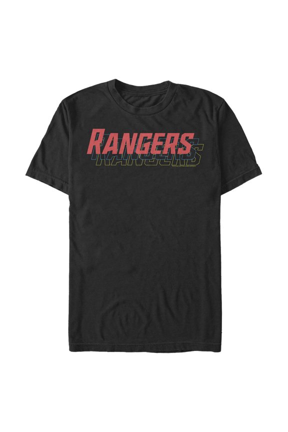 Men's Power Rangers Shadow Text Graphic Tee Black 2X Large