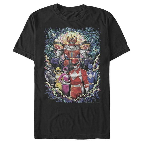 Men's Power Rangers Starry Night Graphic Tee Black Small