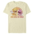 thumbnail image 1 of Men's Power Rangers Who Saves The World  Graphic Tee Beige 2X Large, 1 of 4