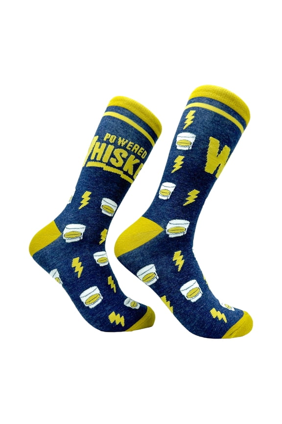 Men's Powered By Whiskey Socks Funny Alcohol Drinking Liquor Lovers Footwear