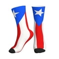 thumbnail image 1 of Men's Pr Puerto Rico-Flag Novelty Athletic Socks Women's Digital Printing Funky Patterned Crew Socks, 1 of 7
