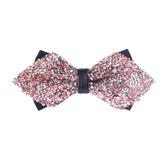 Men's Pre-Tied Sequin Bow Tie, Adjustable Glitter Bowtie, Wedding Party Accessories, Formal Event Bow Tie, Clip-On Sparkly Bowtie, Prom Night Bow Tie, Elegant Evening Wear - Pink