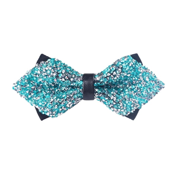 Men's Pre-Tied Sequin Bow Tie, Adjustable Glitter Bowtie, Wedding Party Accessories, Formal Event Bow Tie, Clip-On Sparkly Bowtie, Prom Night Bow Tie, Elegant Evening Wear - Sky Blue