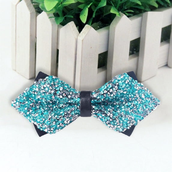 Men's Pre-Tied Sequin Bow Tie, Adjustable Glitter Bowtie, Wedding Party Accessories, Formal Event Bow Tie, Clip-On Sparkly Bowtie, Prom Night Bow Tie, Elegant Evening Wear - Sky Blue