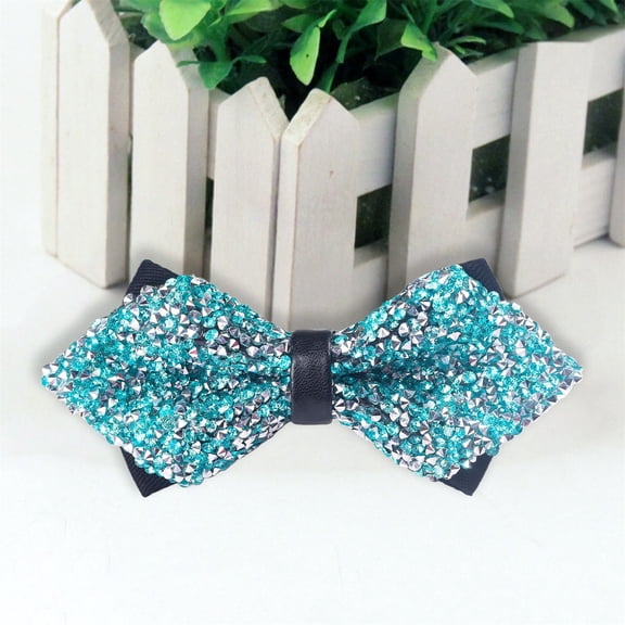 Men's Pre-Tied Sequin Bow Tie, Adjustable Glitter Bowtie, Wedding Party Accessories, Formal Event Bow Tie, Clip-On Sparkly Bowtie, Prom Night Bow Tie, Elegant Evening Wear - Sky Blue
