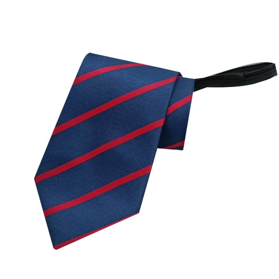 Men's Pre-tied Zipper Tie - Stripe Adjustable Necktie, Business Wedding Party Accessories