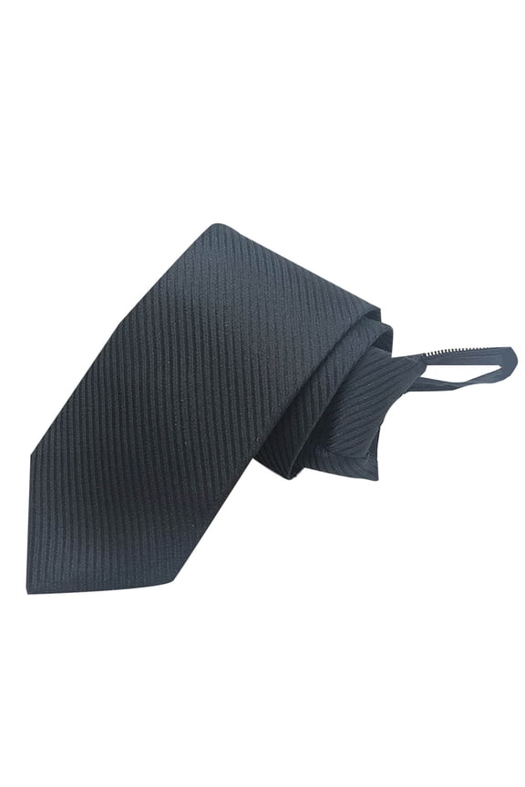 Men's Pre-tied Zipper Tie - Stripe Adjustable Necktie, Business Wedding Party Accessories