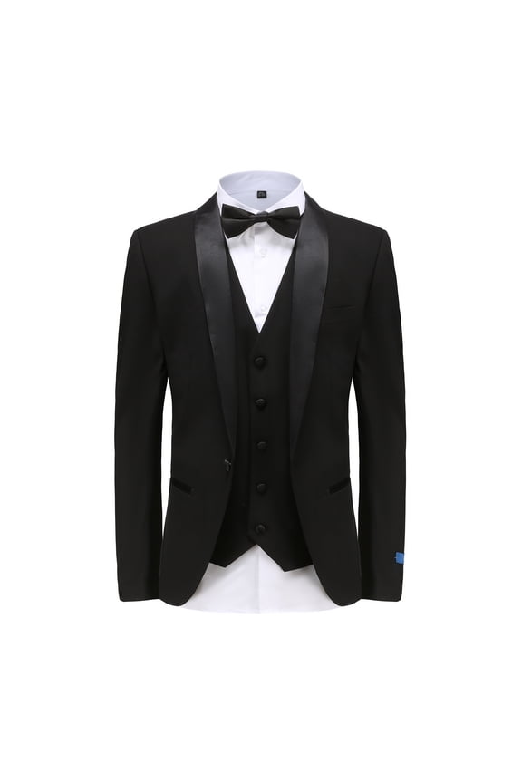 Men's Premium 3 Pc Shawl Lapel Slim Fit Tuxedo Set