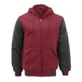 thumbnail image 1 of Men's Premium Athletic Soft Sherpa Lined Fleece Zip Up Hoodie Sweater Jacket (Burgundy / Charcoal, S), 1 of 1