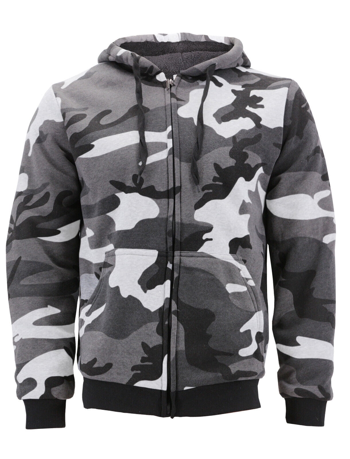 Black camo zip up hoodie sale