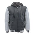thumbnail image 1 of Men's Premium Athletic Soft Sherpa Lined Fleece Zip Up Hoodie Sweater Jacket (Charcoal / Light Grey, 3XL), 1 of 1