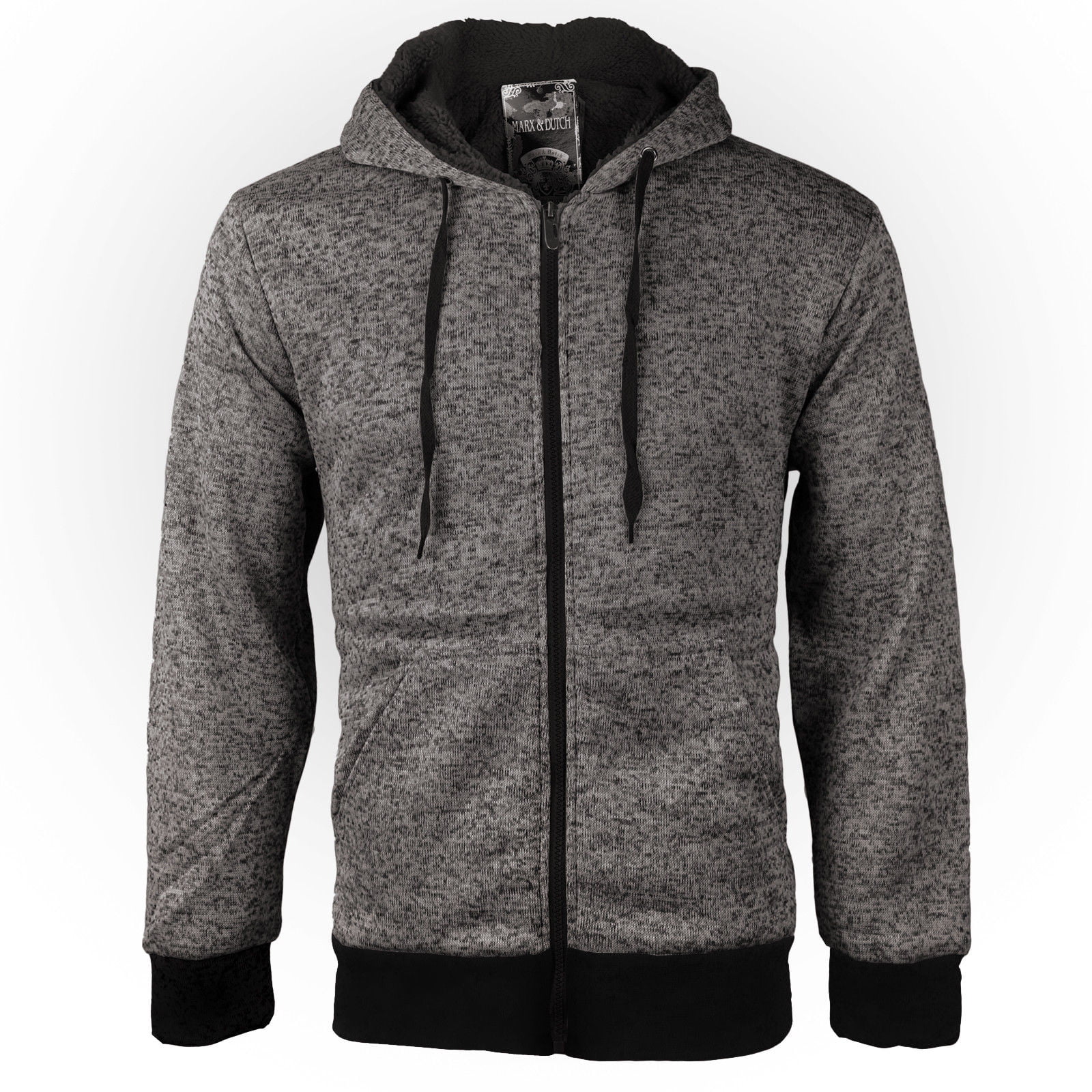 Men's Premium Athletic Soft Sherpa Lined Fleece Zip Up Hoodie Sweater  Jacket (Black,S) 