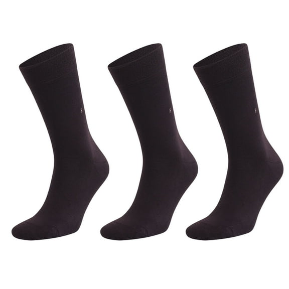 Men's Premium Bamboo Crew Dress Socks 3-Pack – Business Casual Socks with Reinforced Heel & Seamless Toe (Fits Shoe Sizes 8-11.5)