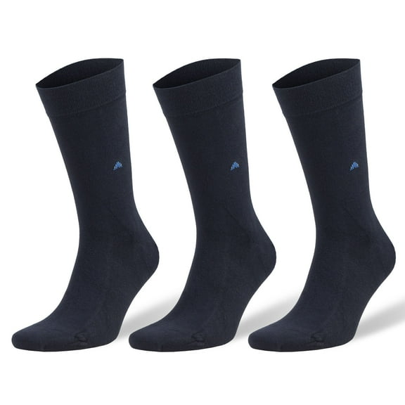 Men's Premium Bamboo Crew Dress Socks 3-Pack – Business Casual Socks with Reinforced Heel & Seamless Toe (Fits Shoe Sizes 8-11.5)