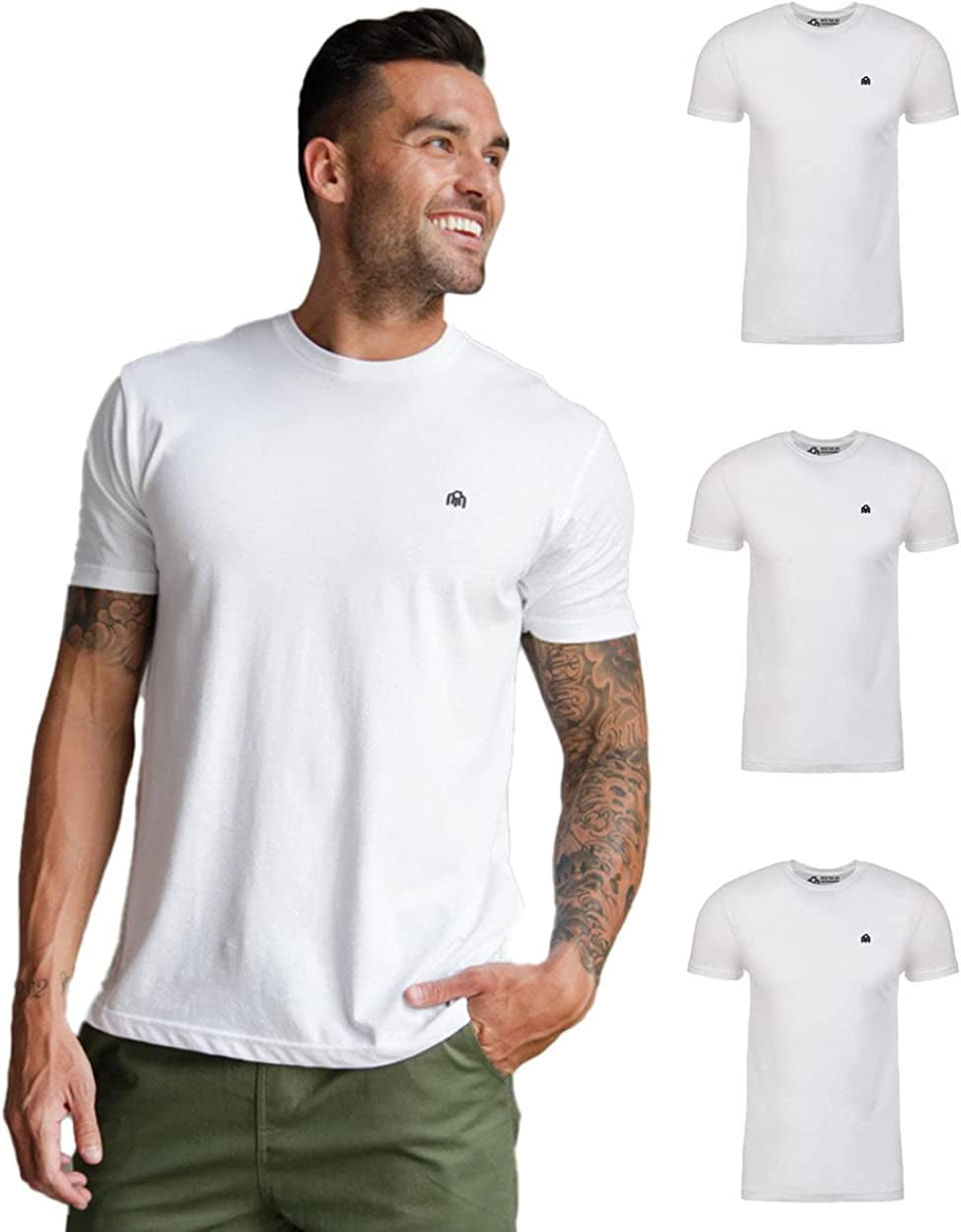 Men's Premium Basic Crewneck T-Shirt 3-Packs - Soft & Fitted S - 4XL