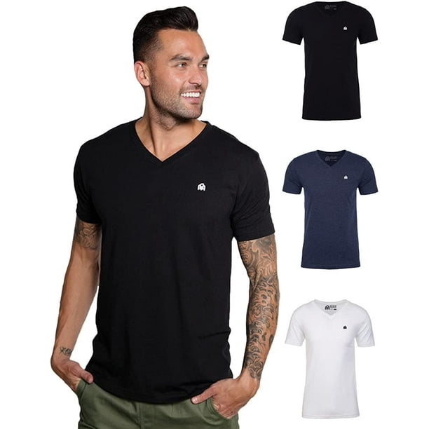 Men's Premium Basic V Neck TShirt 3Packs Soft & FItted S 4XL