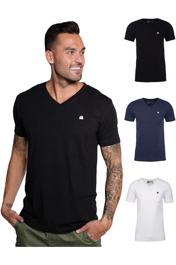 Men's Premium Basic V Neck T-Shirt 3-Packs - Soft & FItted S - 4XL