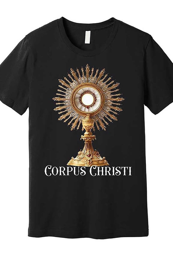 Men's Premium Black T-Shirt with Traditional Latin Mass Graphic, Short Sleeves, Fun Collection - 100% Cotton, Communion, Catholic