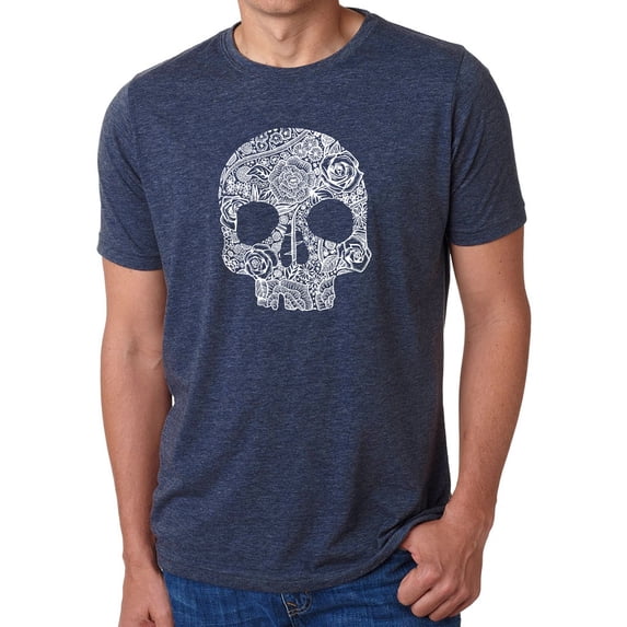 Men's Premium Blend Word Art T-shirt - Flower Skull