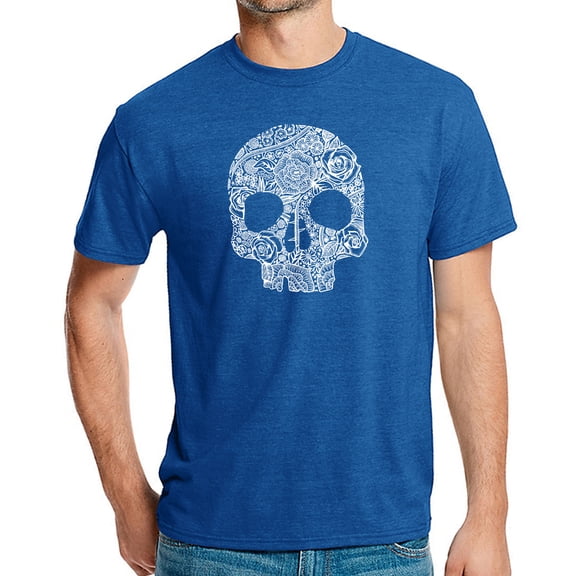 Men's Premium Blend Word Art T-shirt - Flower Skull