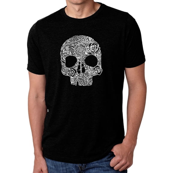 Men's Premium Blend Word Art T-shirt - Flower Skull