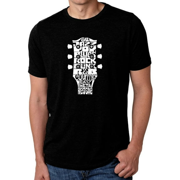 Men's Premium Blend Word Art T-shirt - Guitar Head Music Genres