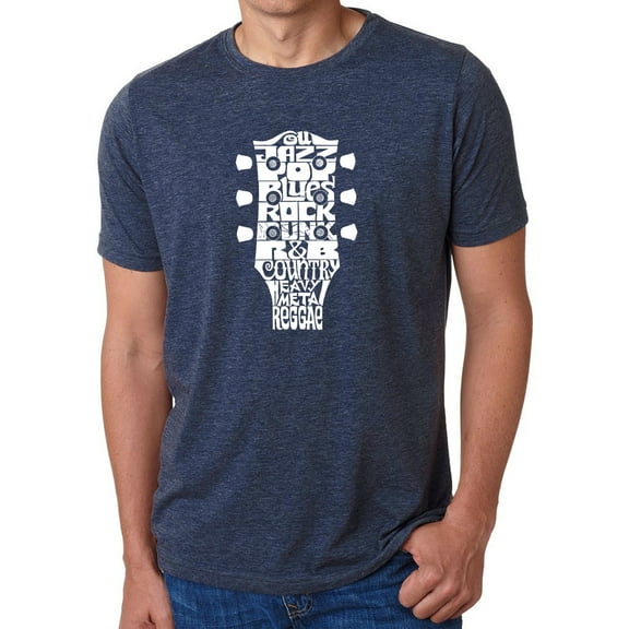 Men's Premium Blend Word Art T-shirt - Guitar Head Music Genres