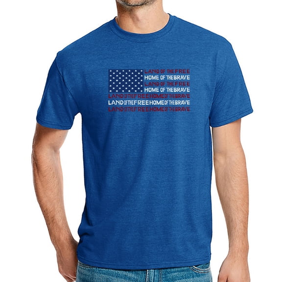 Men's Premium Blend Word Art T-shirt - Land of the Free American Flag