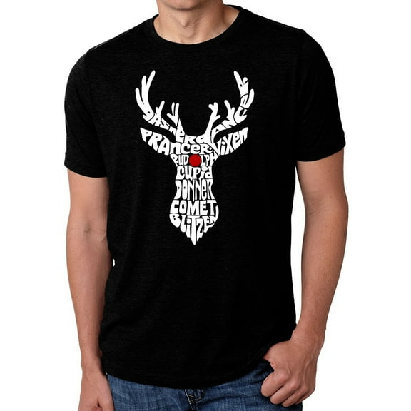 Men's Premium Blend Word Art T-shirt - Santa's Reindeer