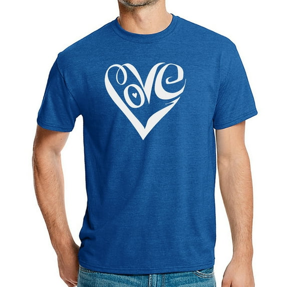 Men's Premium Blend Word Art T-shirt - Script Love Heart