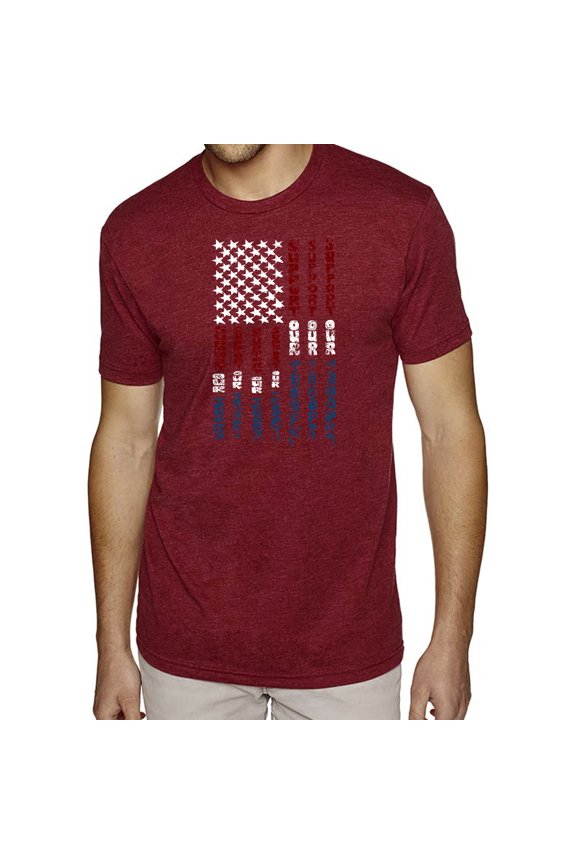 Men's Premium Blend Word Art T-shirt - Support our Troops