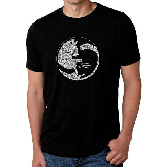 Men's Premium Blend Word Art T-shirt - Yin Yang Cat
