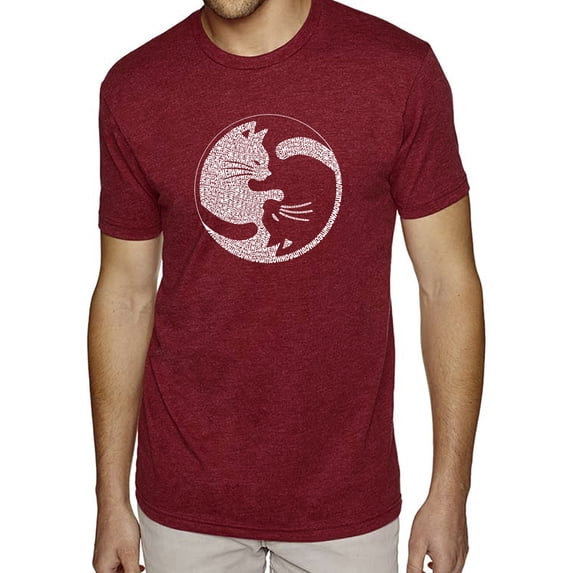 Men's Premium Blend Word Art T-shirt - Yin Yang Cat