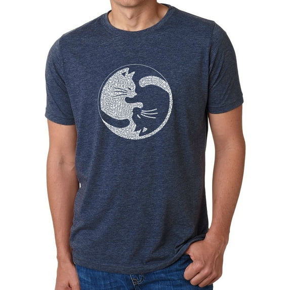 Men's Premium Blend Word Art T-shirt - Yin Yang Cat