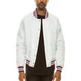 thumbnail image 1 of Men's Premium Classic Snap Button Baseball Letterman Varsity Bomber Jacket Windbreaker, 1 of 5