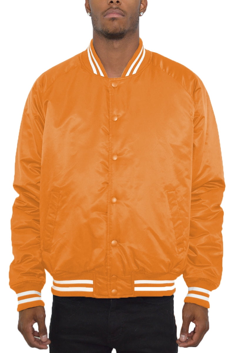 Men's Premium Classic Snap Button Baseball Letterman Varsity Bomber ...