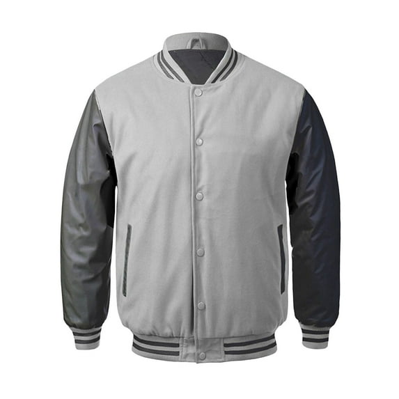 Men's Premium Classic Snap Button Vintage Baseball Letterman Varsity Jacket