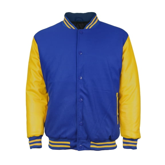 Men's Premium Classic Snap Button Vintage Baseball Letterman Varsity Jacket