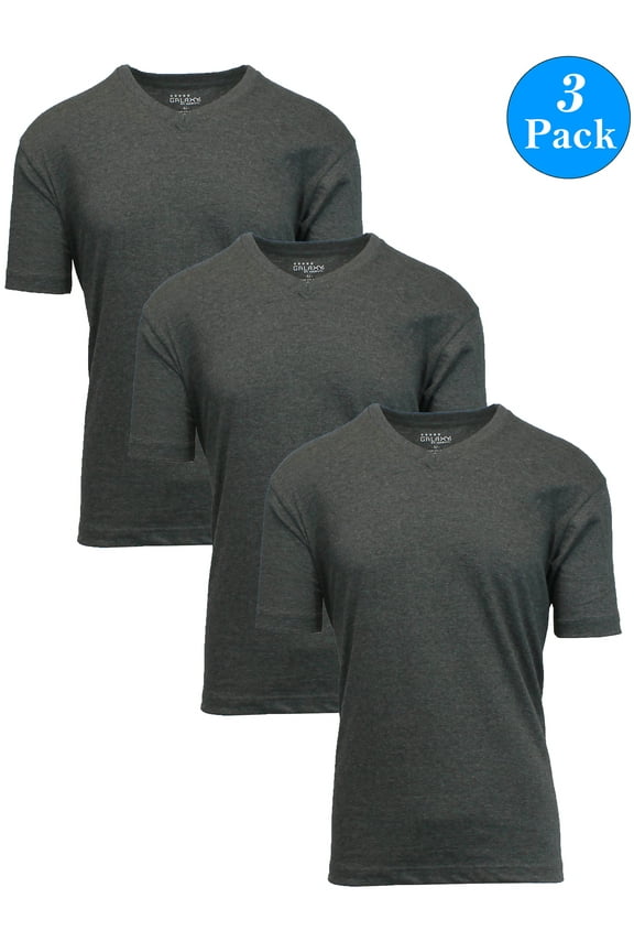Men's Premium Cotton Blend Short Sleeve V-Neck Tees (3-Pack)